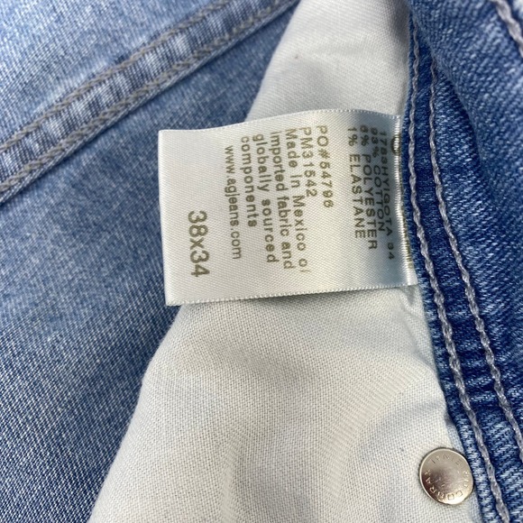 AG‎ Adriano Goldschmied 38x26 "Tellis" Modern Slim Light Wash Blue Denim Jeans - Picture 4 of 8